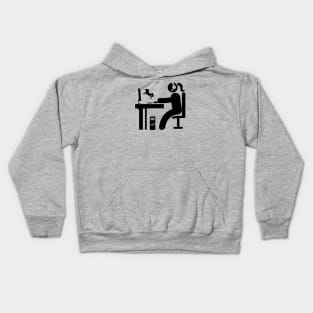 Gamer Girl with Unicorn Avatar Black Edition Kids Hoodie